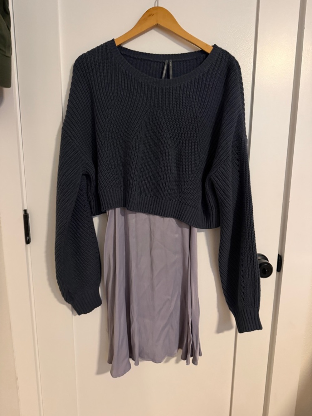 anthropologie crop sweater dress set Large